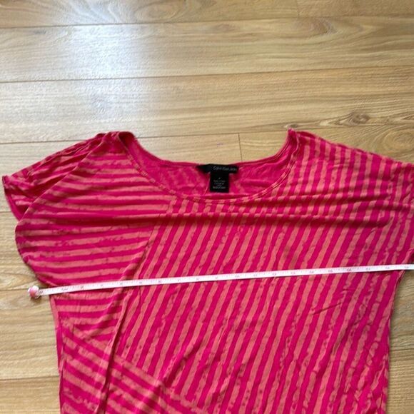 Calvin Klein Jeans pink striped t-shirt size medium - Picture 4 of 5